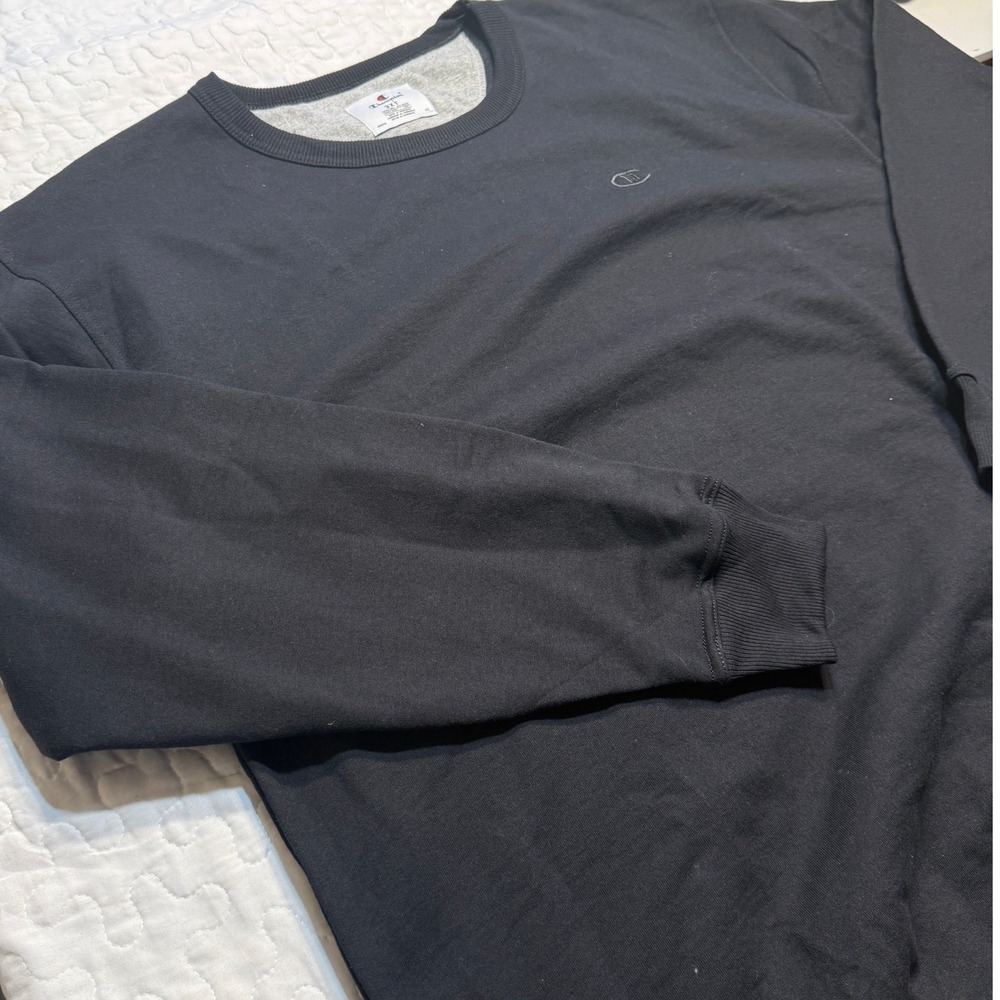 NWT Champion Mens 3XT Sweatshirt Black Crewneck BASIC LOUNGEWEAR ATHLEISURE cozy